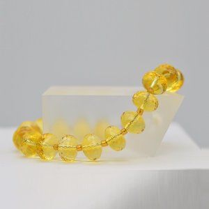 Yellow Quartz Bead Tennis Bracelet